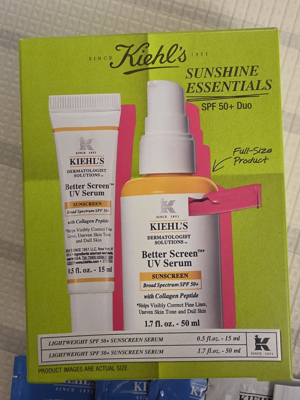 Kiehl's Better Screen UV Serum Duo - White, Yellow, Pink, Lime Green